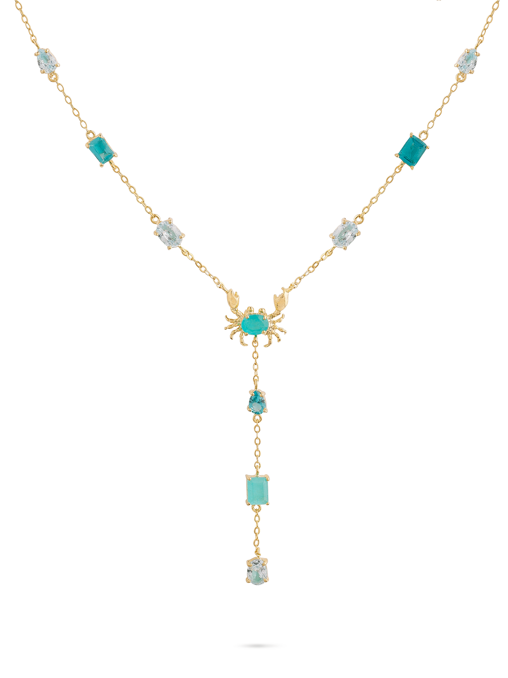 Aqua Crab Necklace