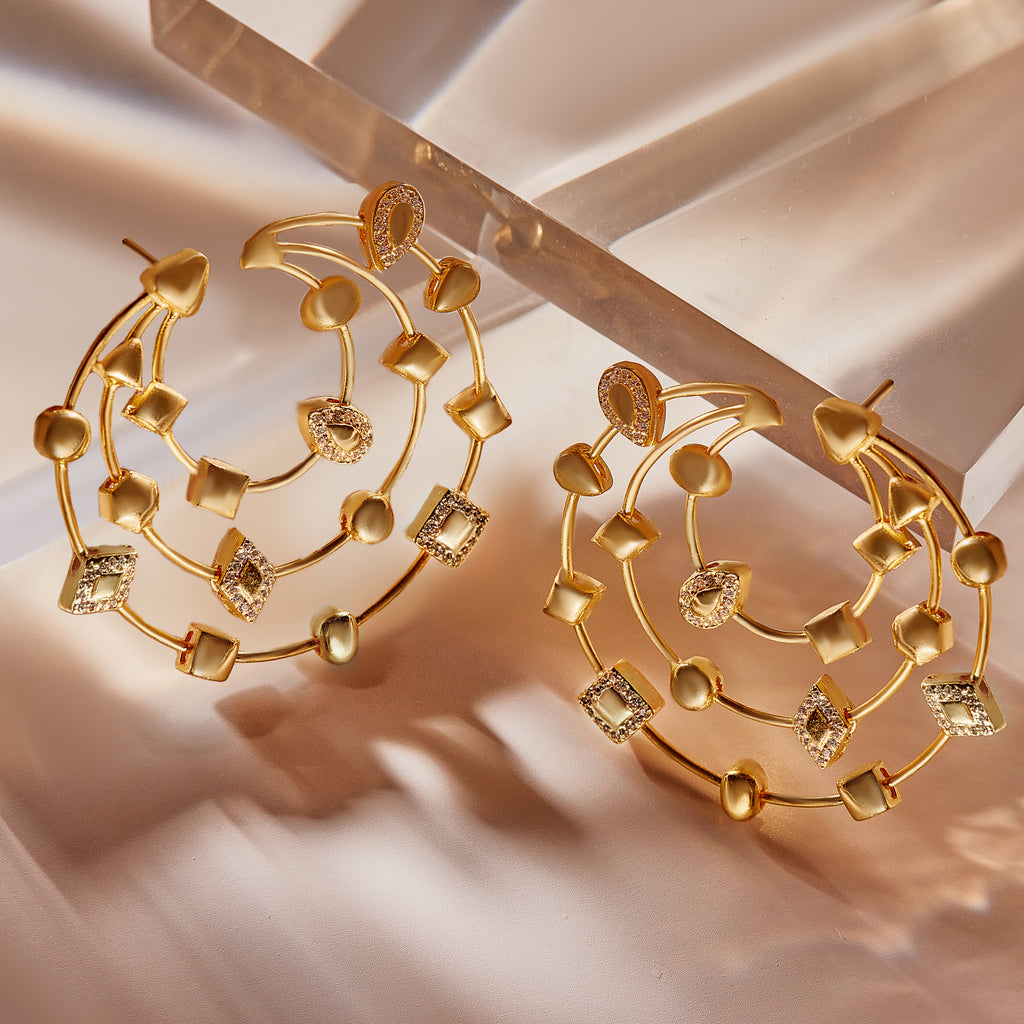 Golden Labyrinth Earrings