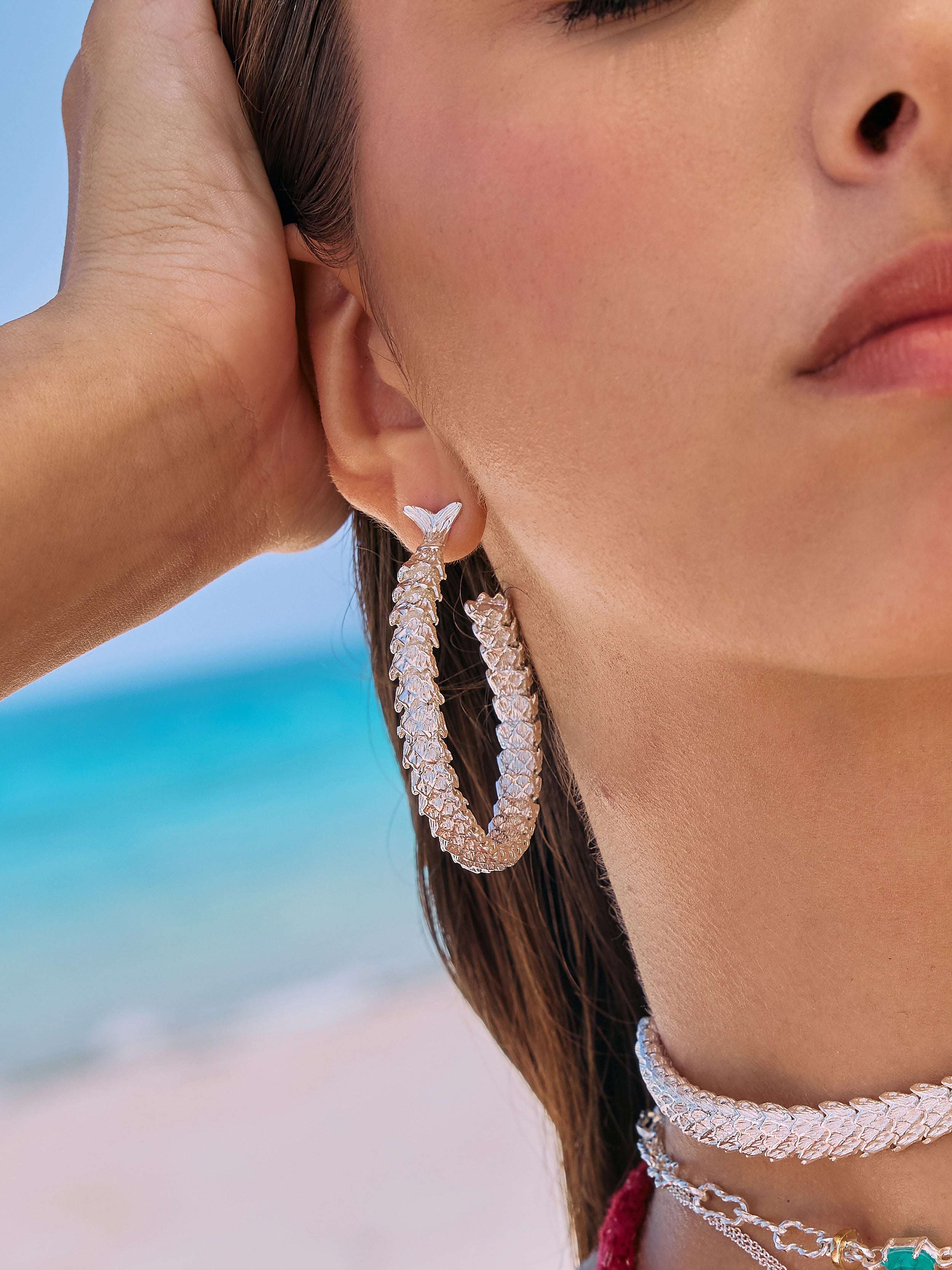 Fishtail Hoop Earrings