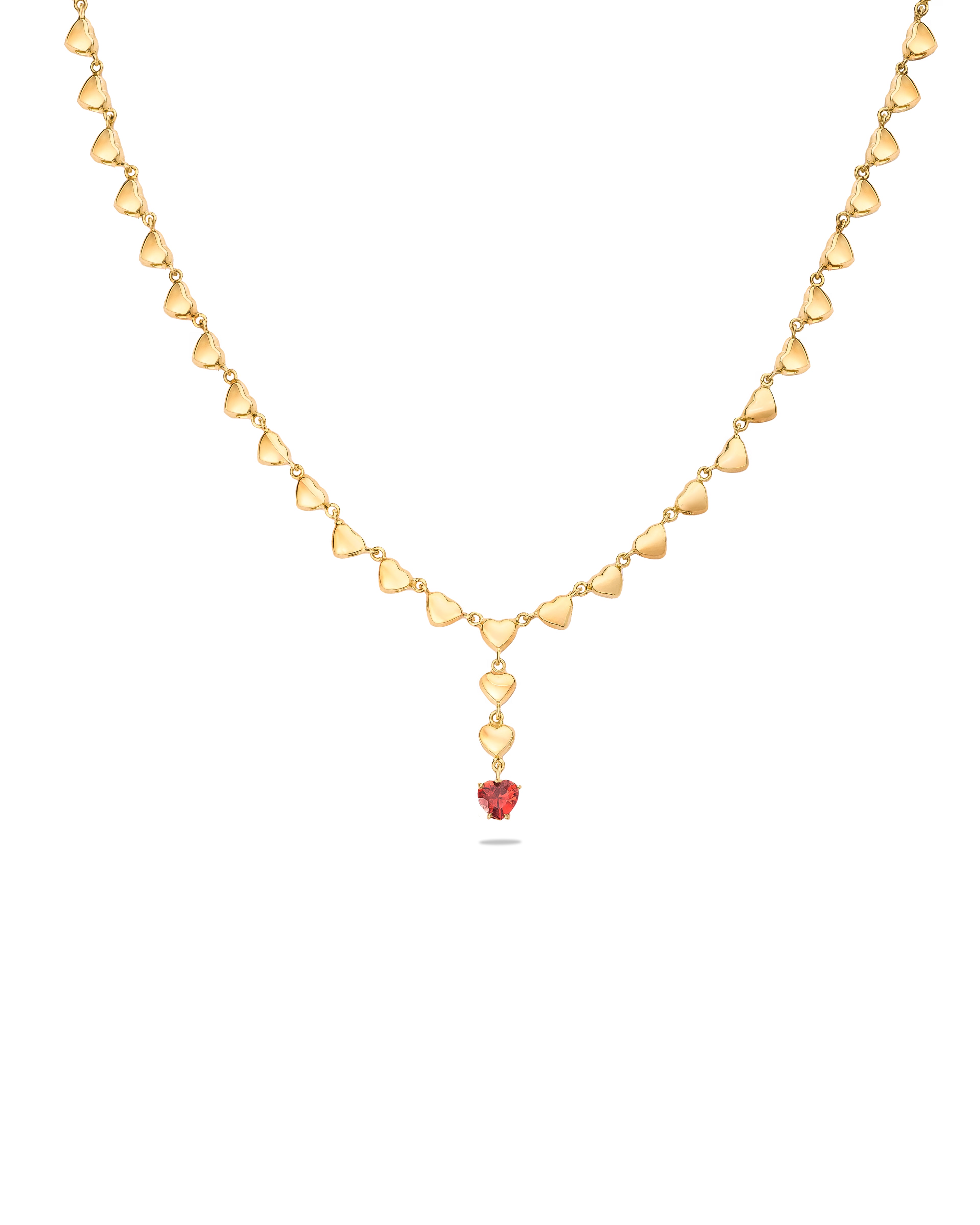 Fire Heart Drop Necklace