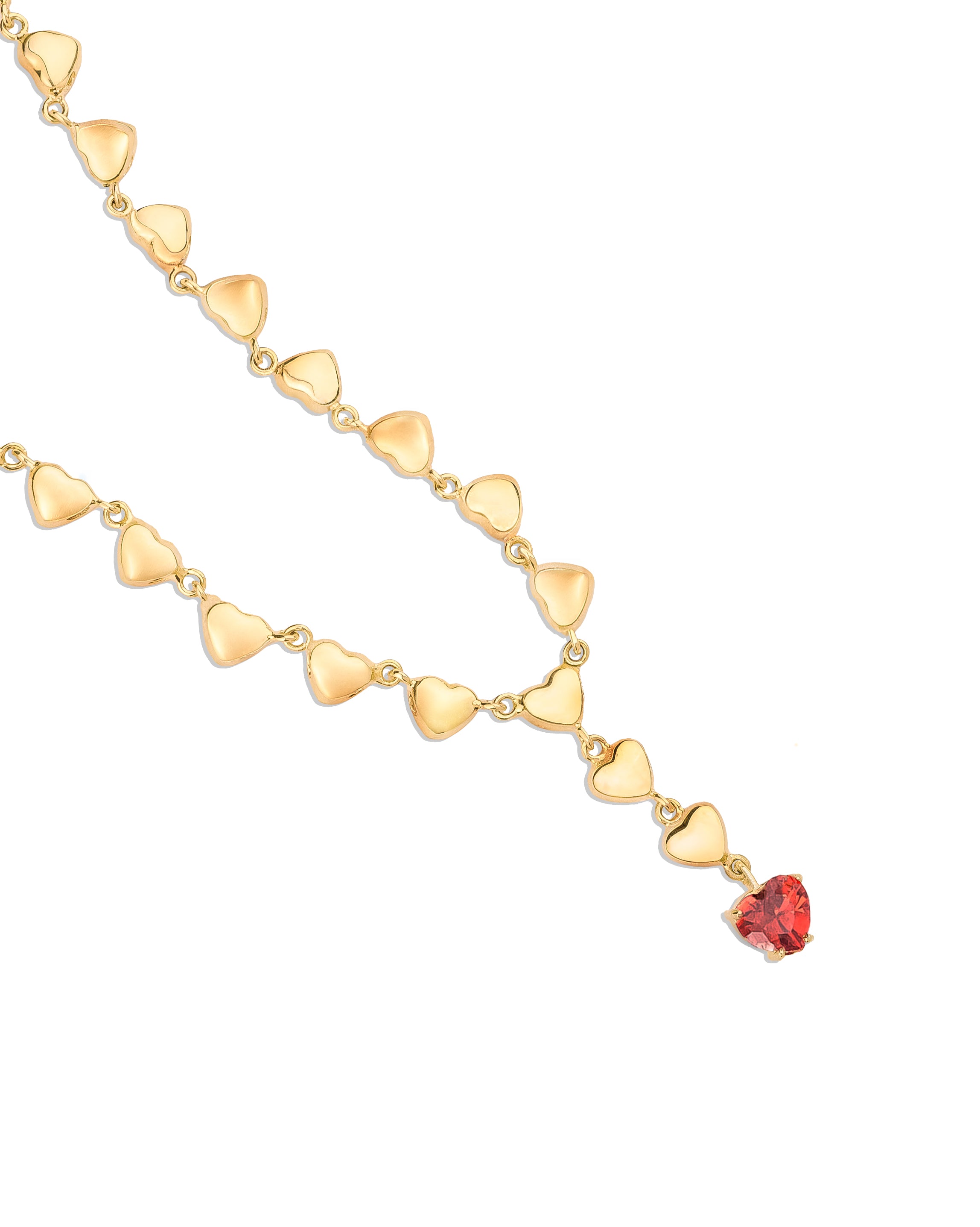Fire Heart Drop Necklace