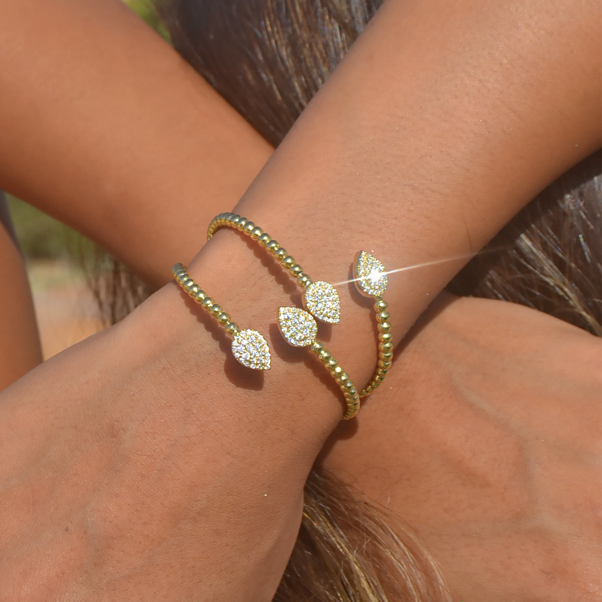 Teardrop Zircon Bangle